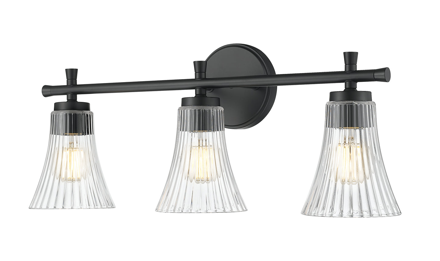 7519-3V-MB - Belle 3 Light 24" Vanity - Matte Black
