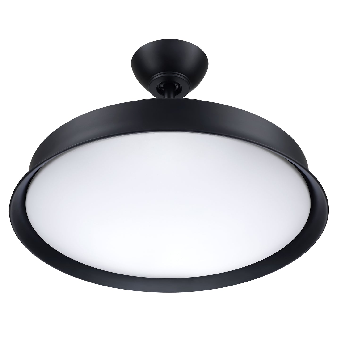 UN42FB3 - Union 42 Hidden Blades 42" 3 Blade Indoor Outdoor Ceiling Fan with Light Kit - Flat Black