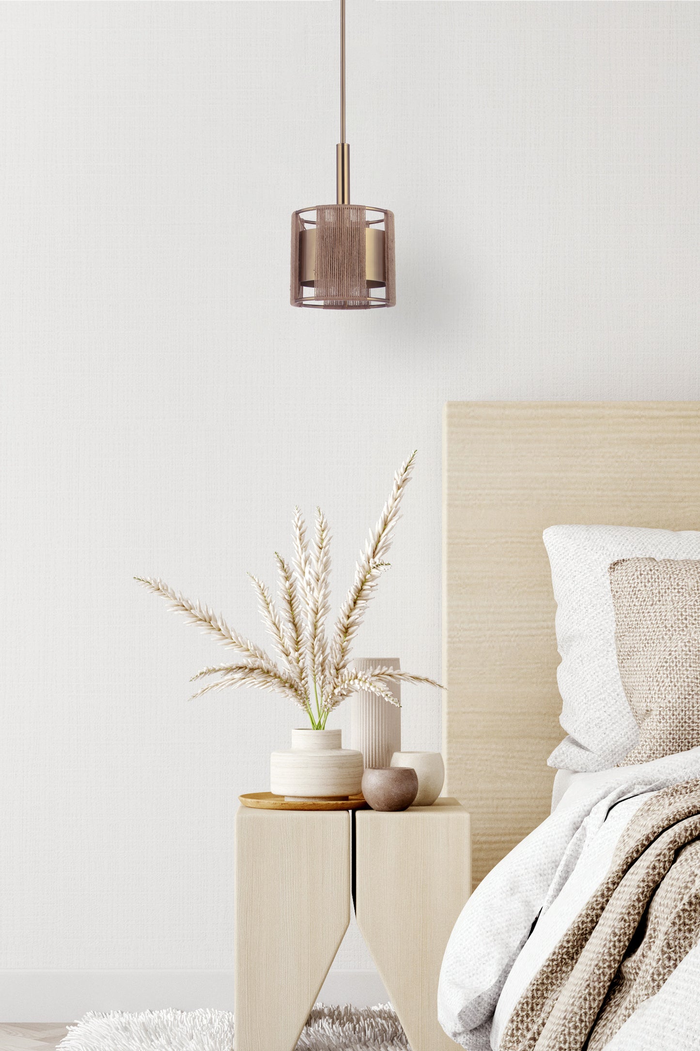 59091-SB - Kensey 1 Light 9.13" Wide Mini Pendant - Satin Brass
