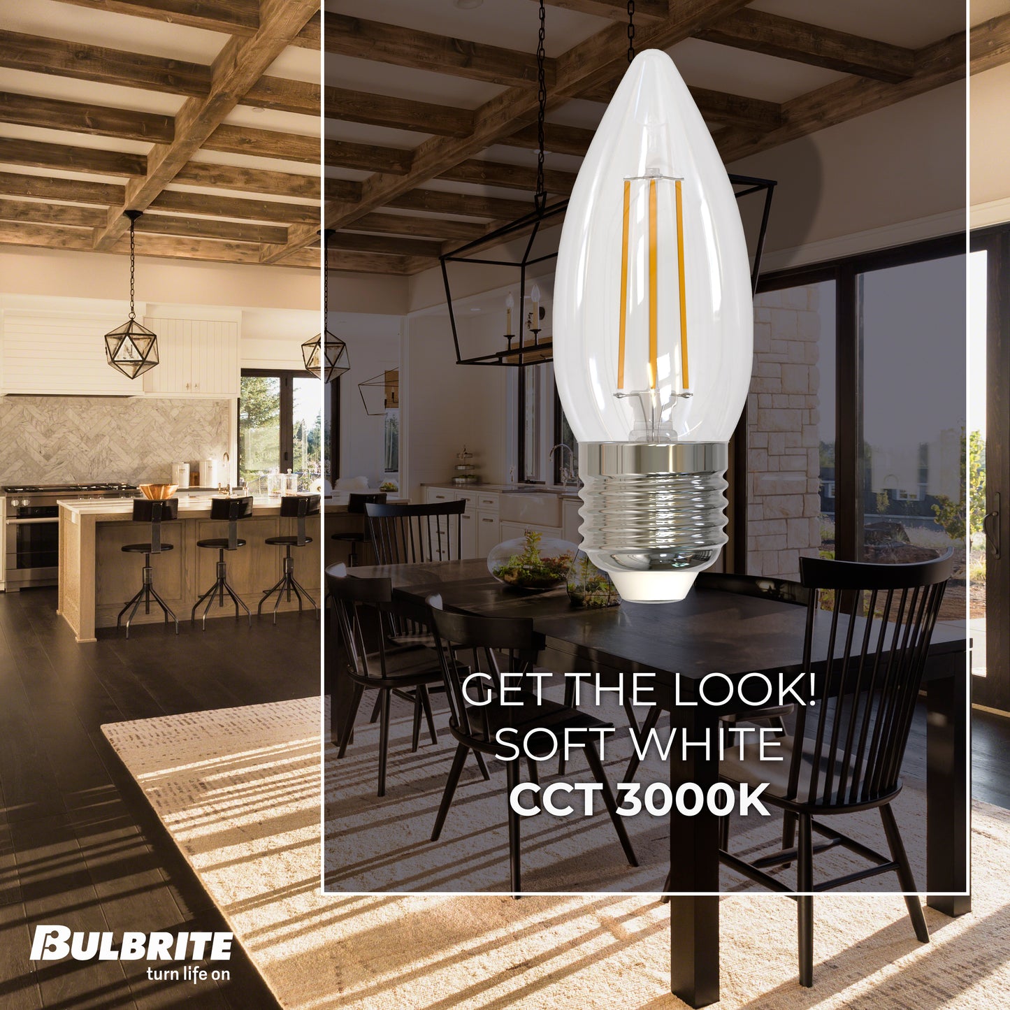 776734 - Dimmable Clear B11 LED Light Bulb - 5.5 Watt - 3000K - 3 Pack