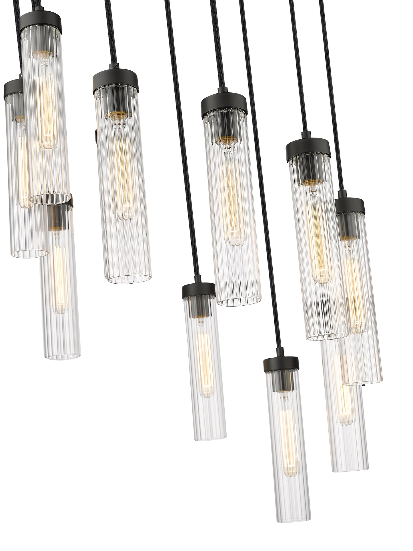 740P-11R-MB - Beau 11 Light 24" Chandelier - Matte Black