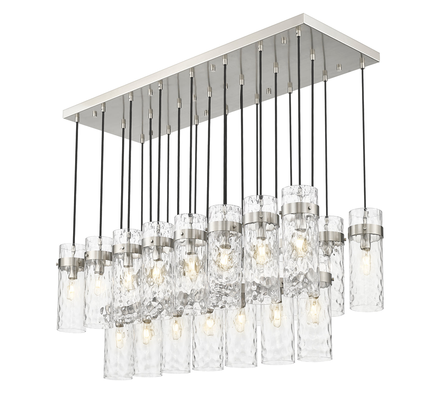 7002P5-23L-BN - Fontaine 23 Light Linear 54" Chandelier - Brushed Nickel