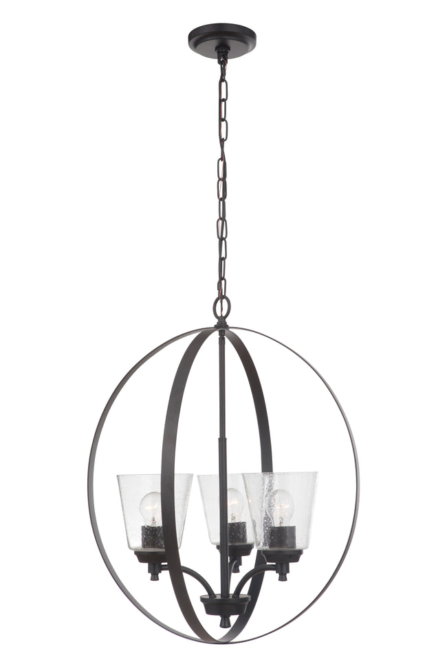50233-FB - Tyler 3 Light 21" Wide Foyer Light - Flat Black