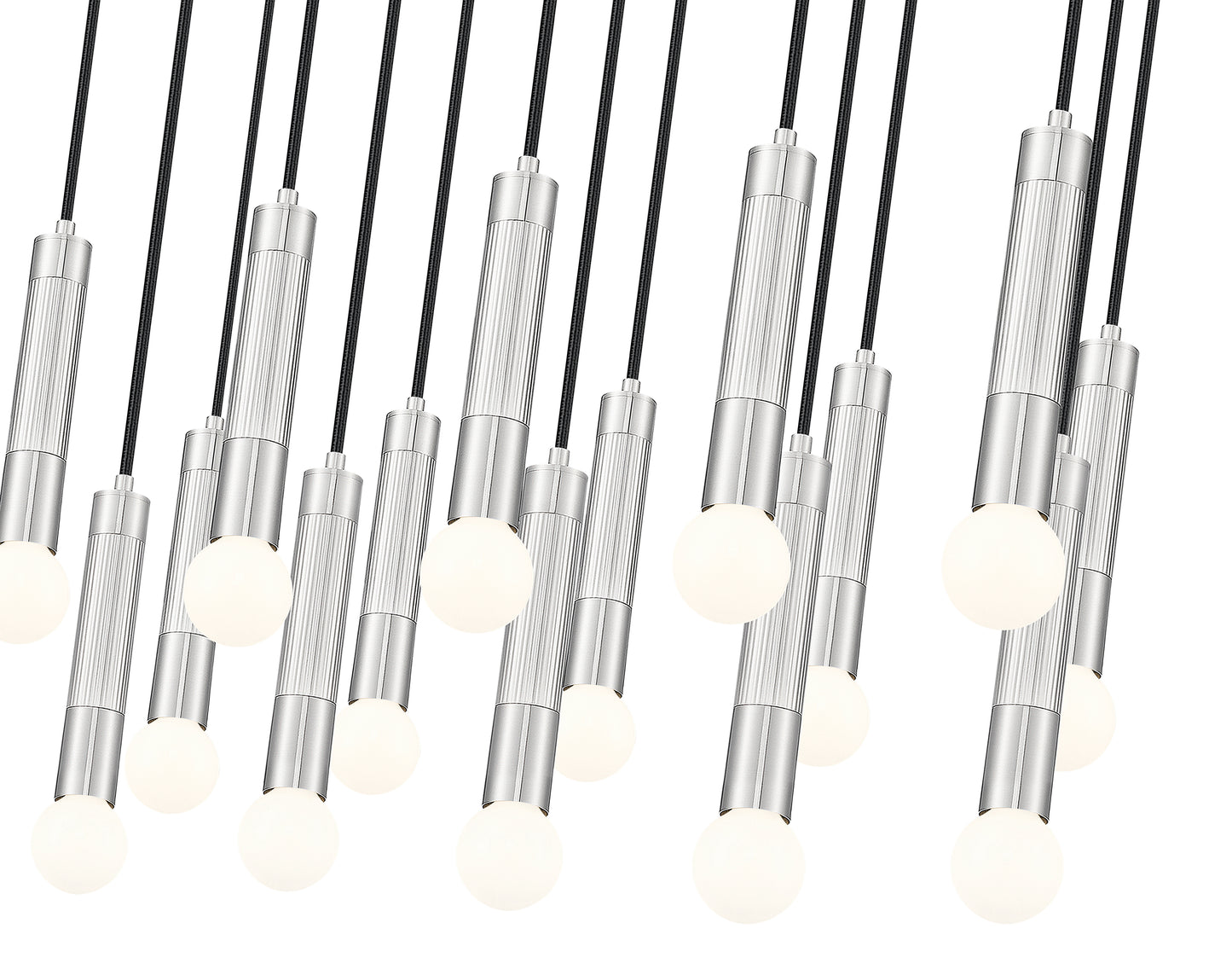 1956P-17L-BN - Stari 17 Light Linear 42" Chandelier - Brushed Nickel