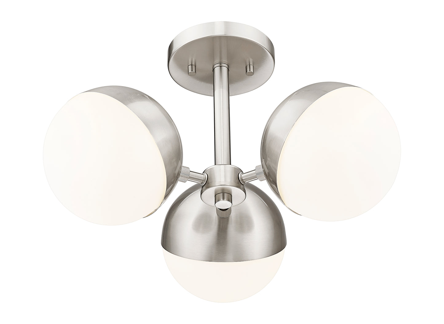 7517-3SF-BN - Realm Sphere 3 Light Semi Flush 17" Mount - Brushed Nickel