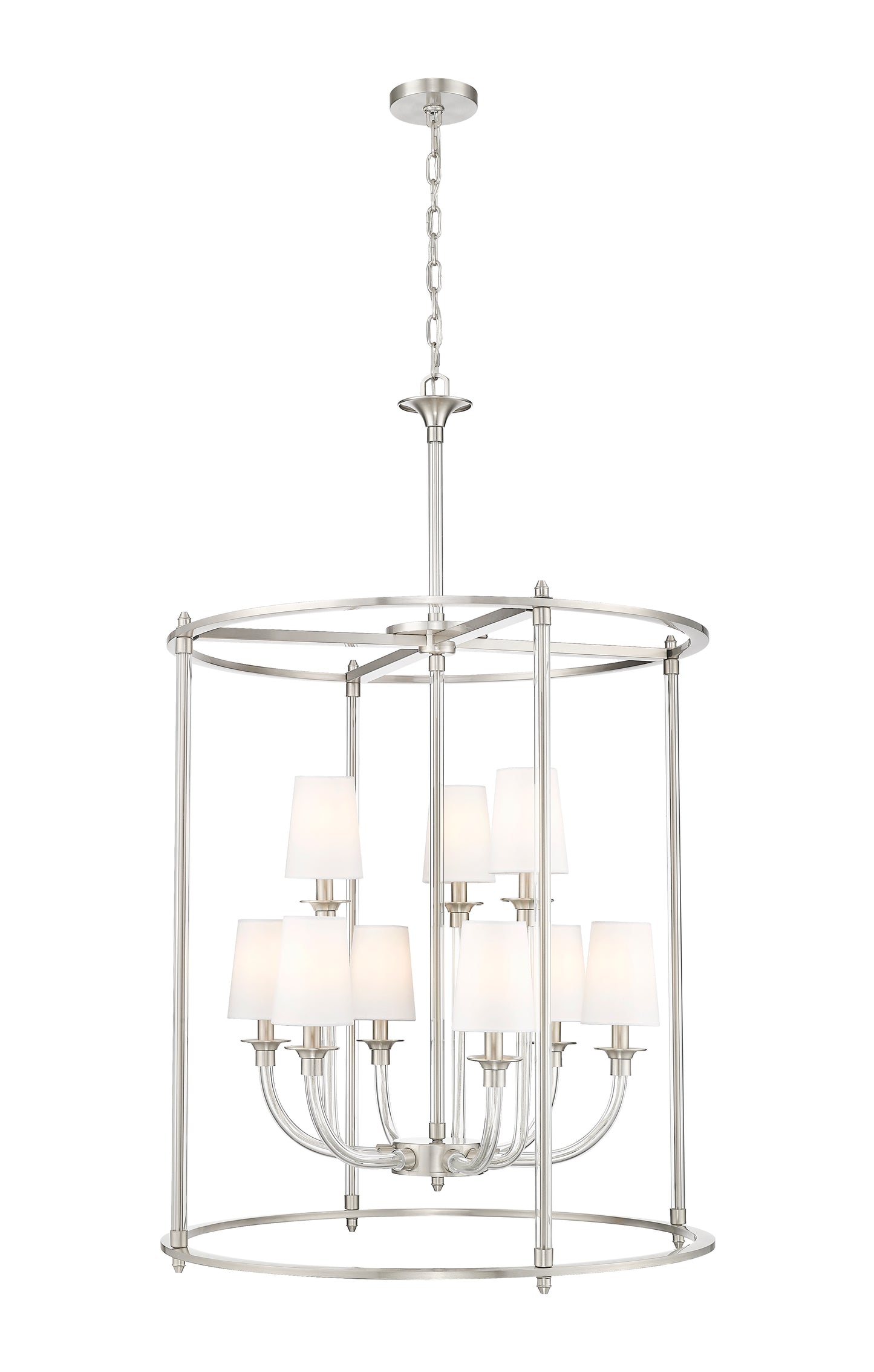 1950-9C-BN - Katerina 9 Light 28" Chandelier - Brushed Nickel