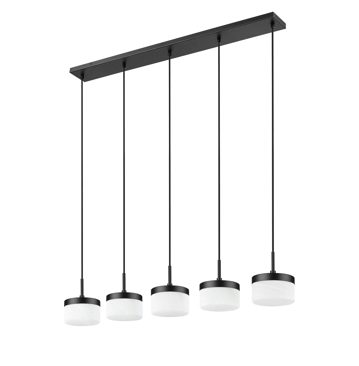 827P6-5L-MB-LED - Renaud 5 Light Linear 46" Chandelier - Matte Black