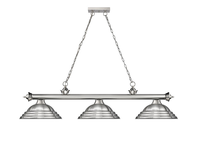 2306-3BN-SBN - Cordon 3 Light 58" Billiard - Brushed Nickel