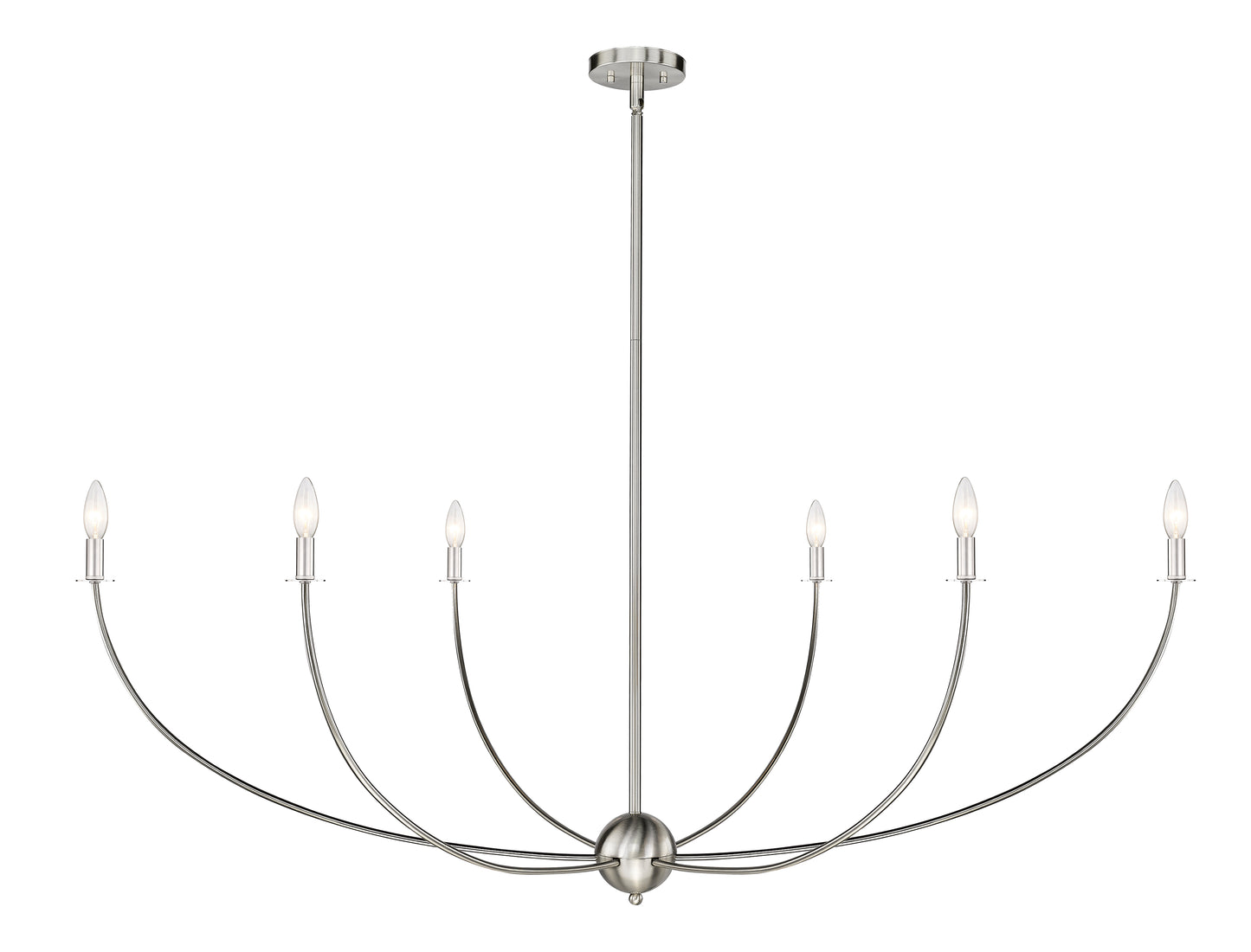 3040-62BN - Shannon 6 Light 62" Chandelier - Brushed Nickel