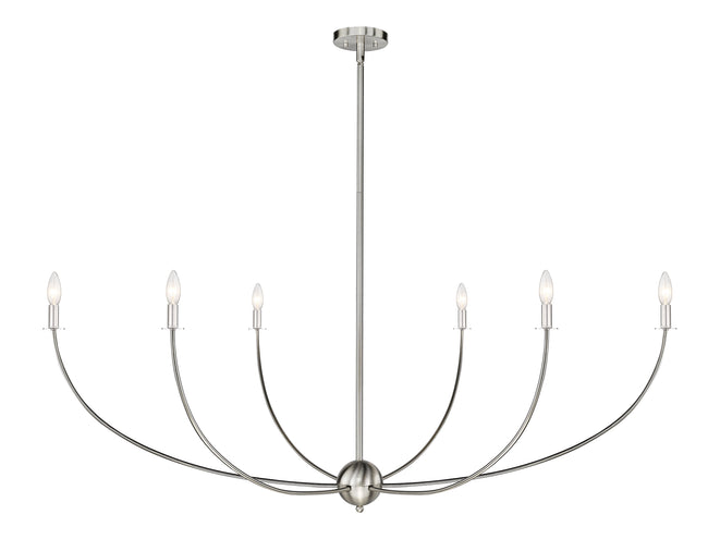 3040-62BN - Shannon 6 Light 62" Chandelier - Brushed Nickel