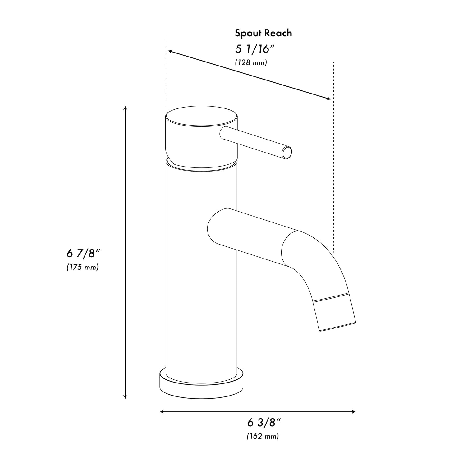 RBCN1-BF-BN - Rubicon Elegant Single Handle Bath Faucet in Brushed Nickel