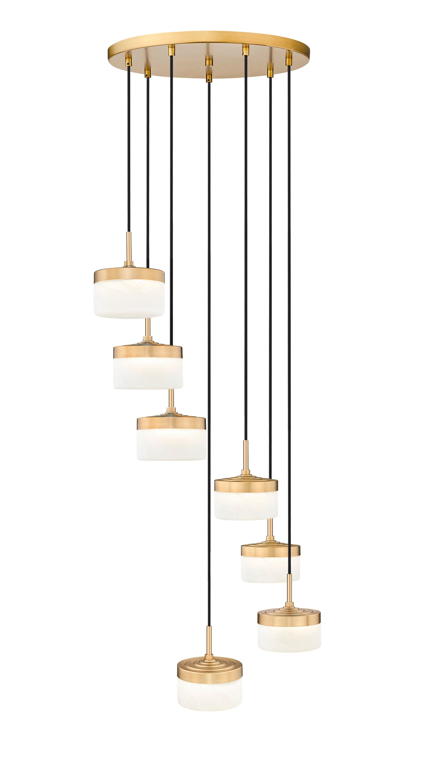 827P6-7R-MGLD-LED - Renaud 7 Light 21" Chandelier - Modern Gold