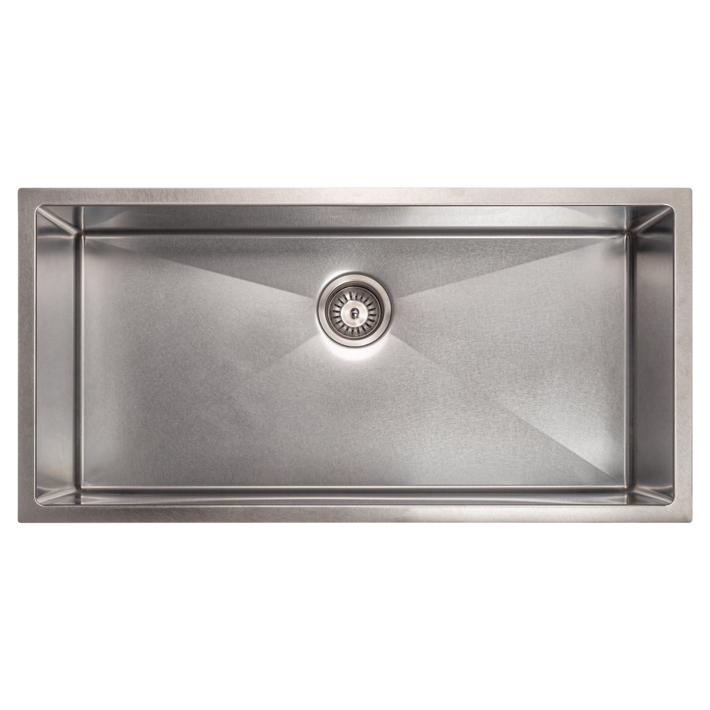 SRS-36S - 36" Meribel Undermount Single Bowl Satin Stainless Steel Kitchen Sink with Bottom Grid