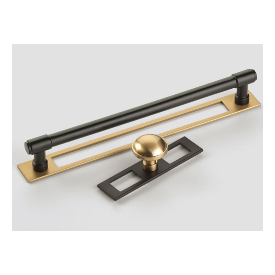 86927US4 - Modern Backplate 12" Center to Center Cabinet Pull Backplate - Satin Brass