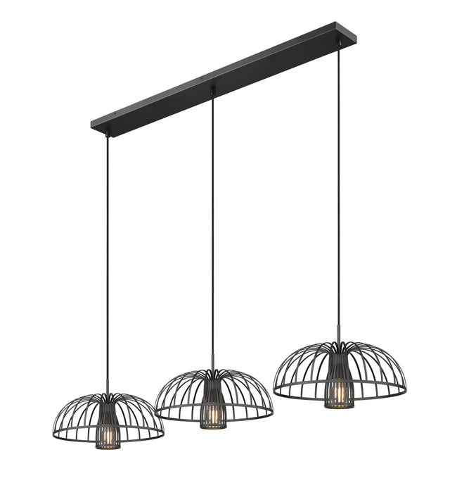 623P16-3L-MB - Valencia 3 Light Linear 56" Chandelier - Matte Black