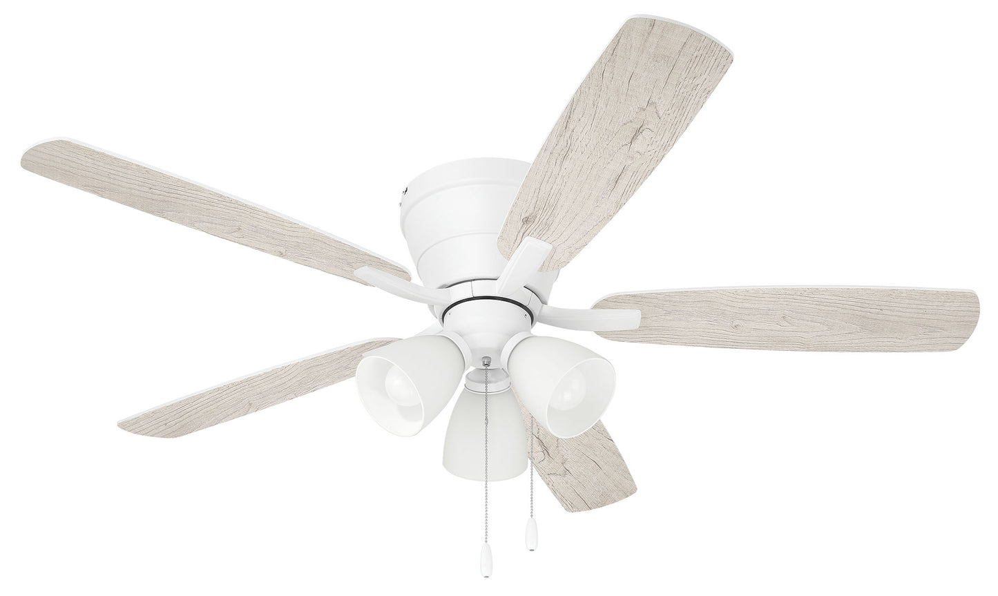 WHL52W5C3 - Wheeler 52 3-Light 52" 5 Blade Ceiling Fan with Light Kit - White