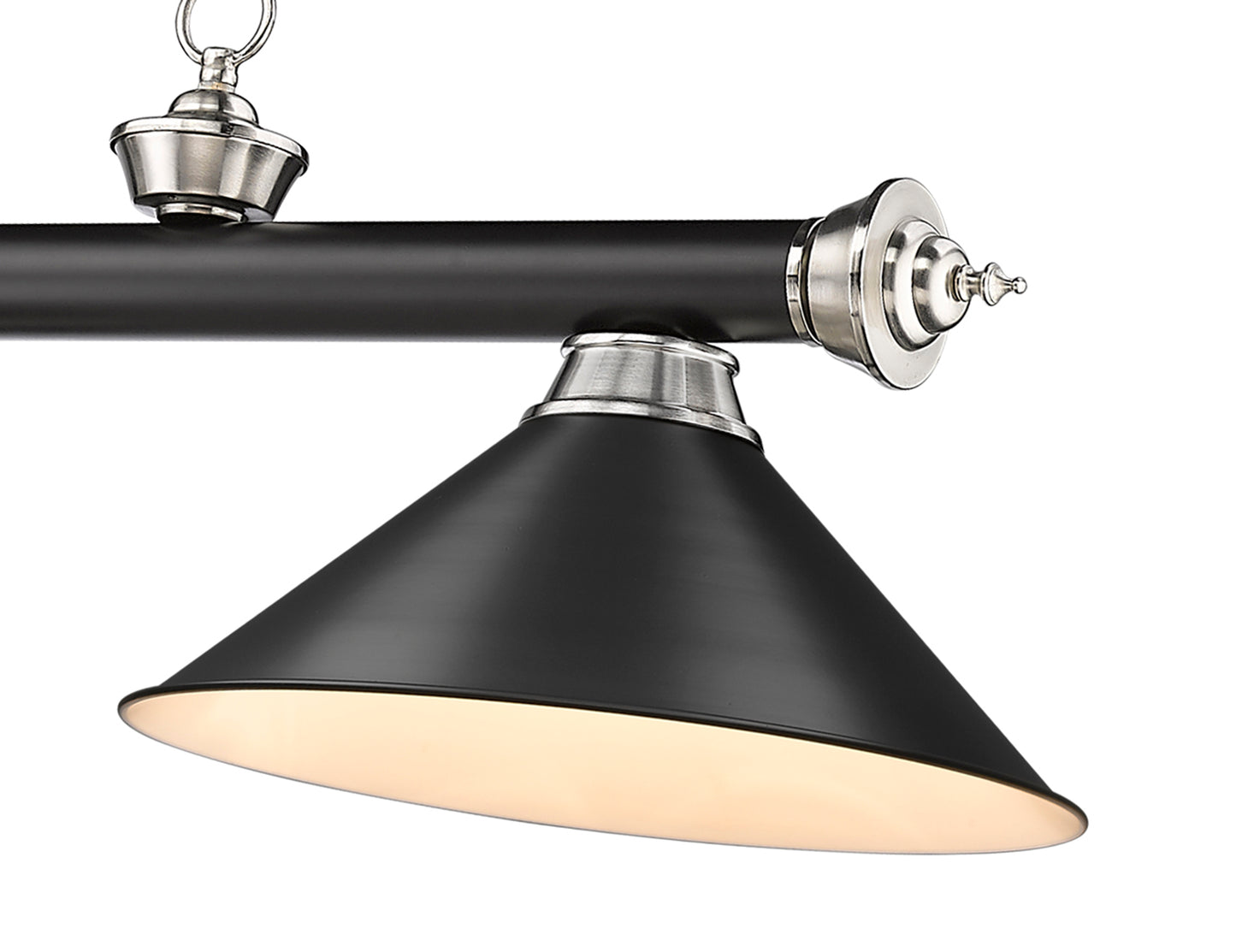 2306-3MB-BN-MB15 - Cordon 3 Light 57" Billiard - Matte Black / Brushed Nickel
