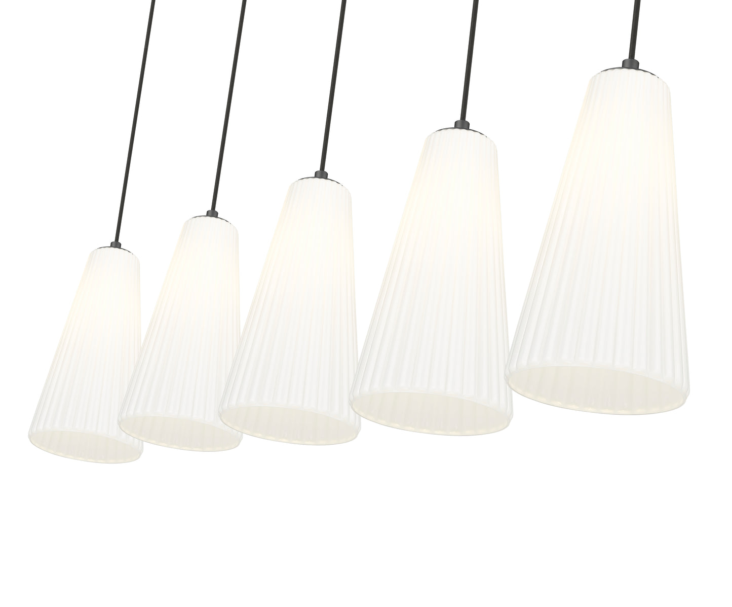 3043P7-5L-MB - Farrell 5 Light Linear 42" Chandelier - Matte Black