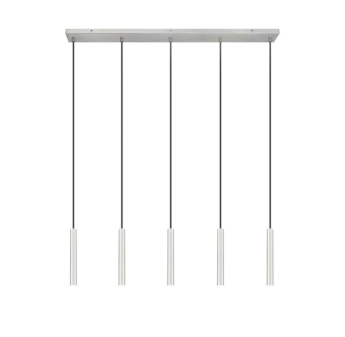 919MP12-5L-BN-LED - Forest 5 Light Linear 42" Chandelier - Brushed Nickel