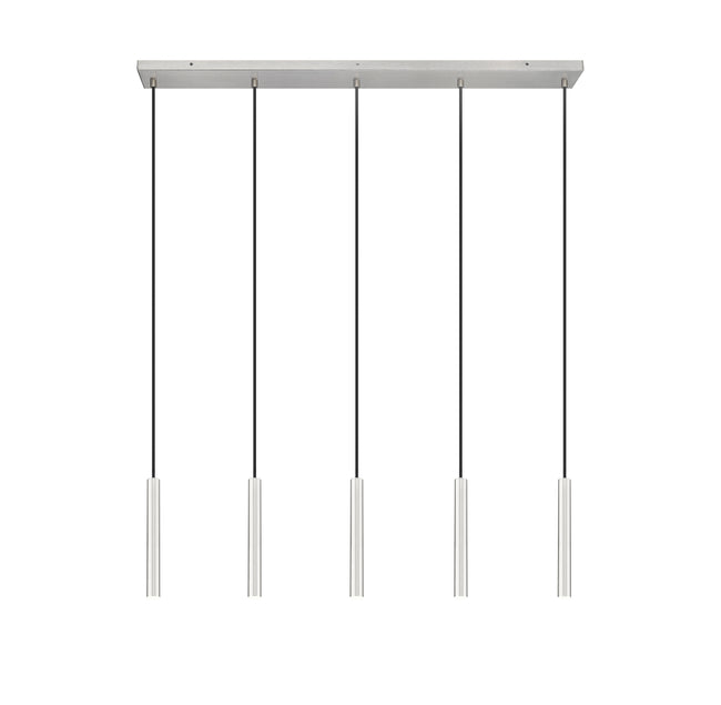 919MP12-5L-BN-LED - Forest 5 Light Linear 42" Chandelier - Brushed Nickel