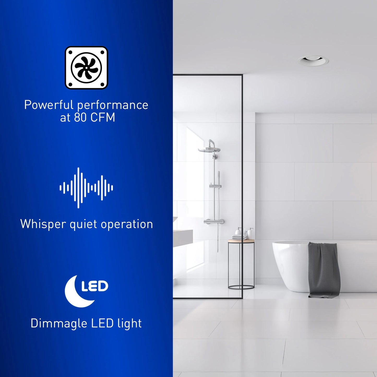FV-08VRE2 - WhisperRecessed LED Designer Fan Light 80 CFM