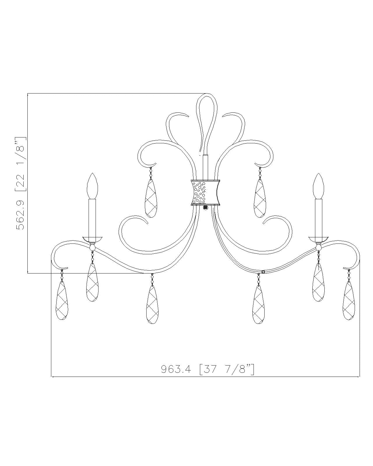 3039-38MB - Amara 5 Light 38" Chandelier - Matte Black