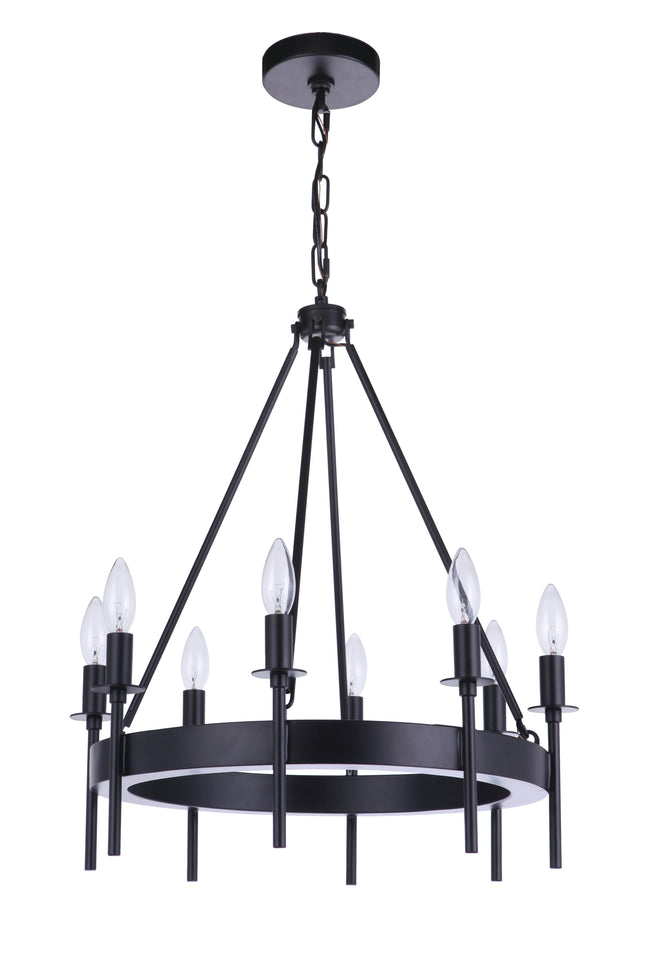 54328-FB - Larrson 8 Light 20" Wide Chandelier - Flat Black