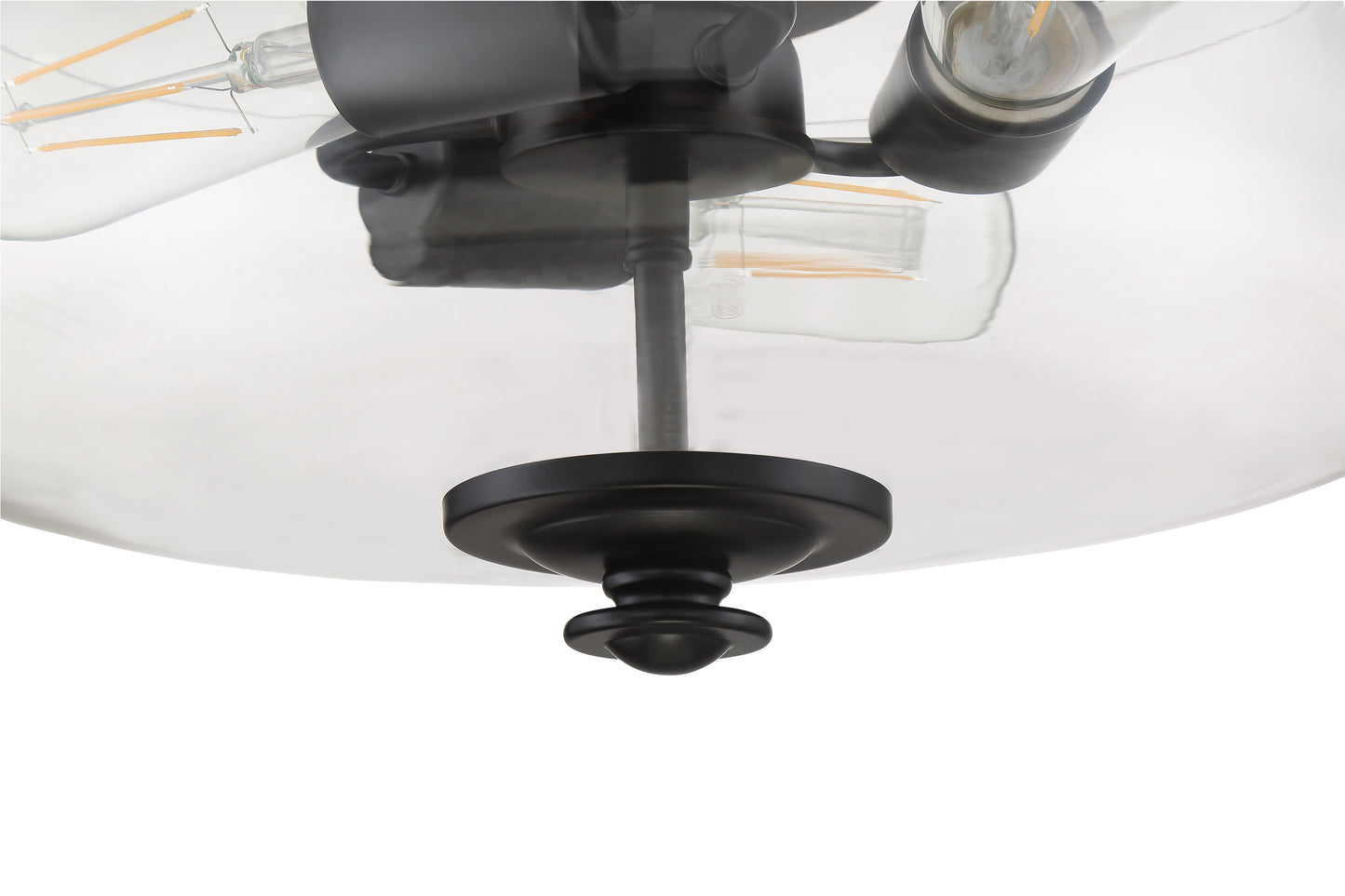 49853-FB-C - Dardyn 3 Light 15" High Semi Flush Mount - Flat Black