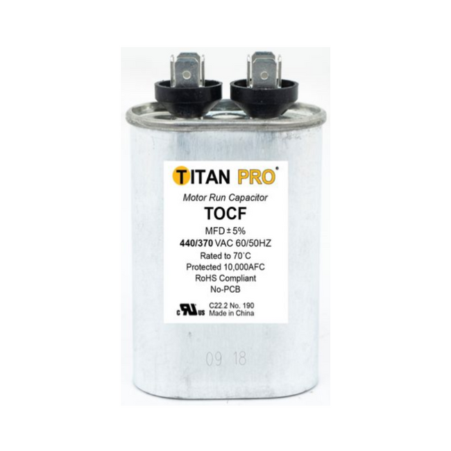 TOCF12.5 - TITAN PRO CAPACITOR 12.5 MFD 440/370V OVAL