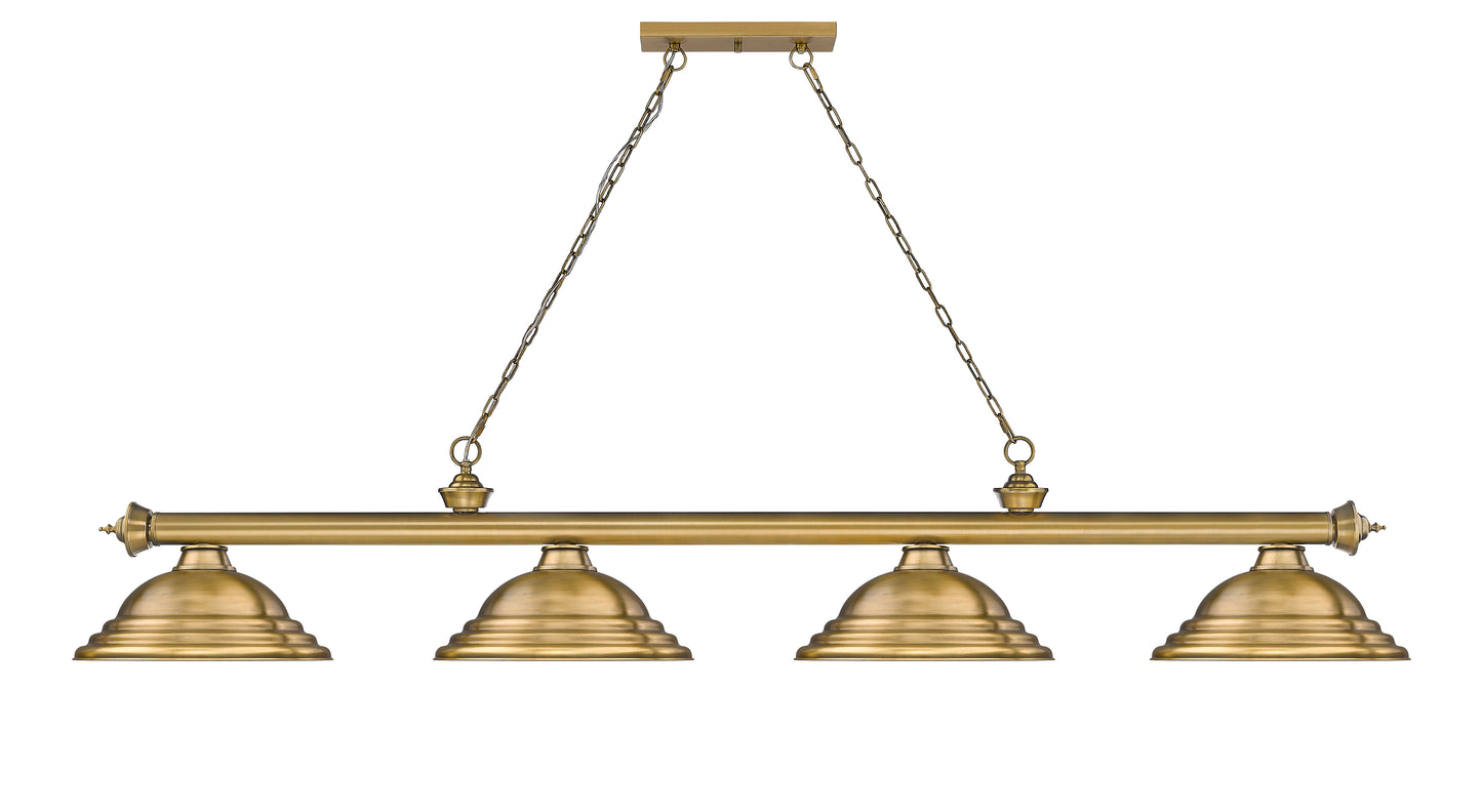 2306-4RB-SRB - Cordon 4 Light 82" Billiard - Rubbed Brass