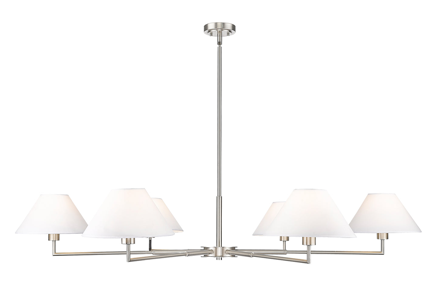 744-63R-BN - Leila 6 Light 63" Chandelier - Brushed Nickel