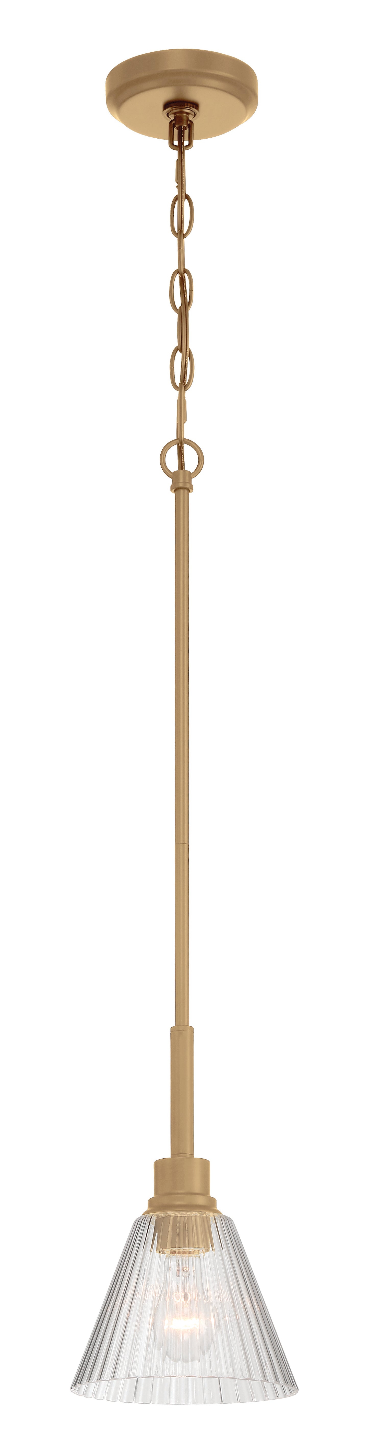 61191-CPZ - Pleated 1 Light 7.13" Wide Mini Pendant - Premium Bronze