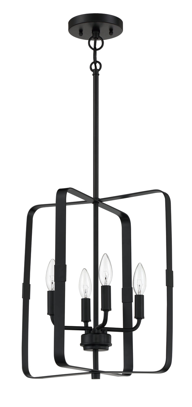 56034-FB - Stowe 4 Light 15" Wide Foyer Light - Flat Black