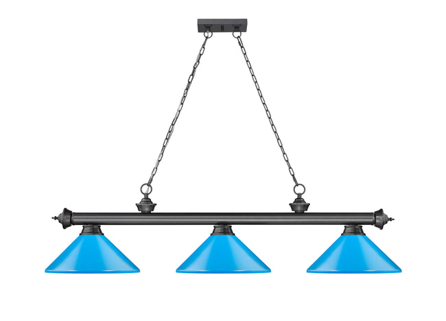 2306-3BP-MEB - Cordon 3 Light 58" Billiard - Bronze Plate