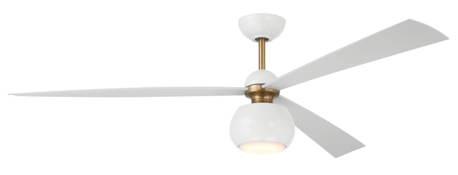 OTT60WSB3 - Otto 60" 3 Blade Ceiling Fan with Light Kit - White / Satin Brass