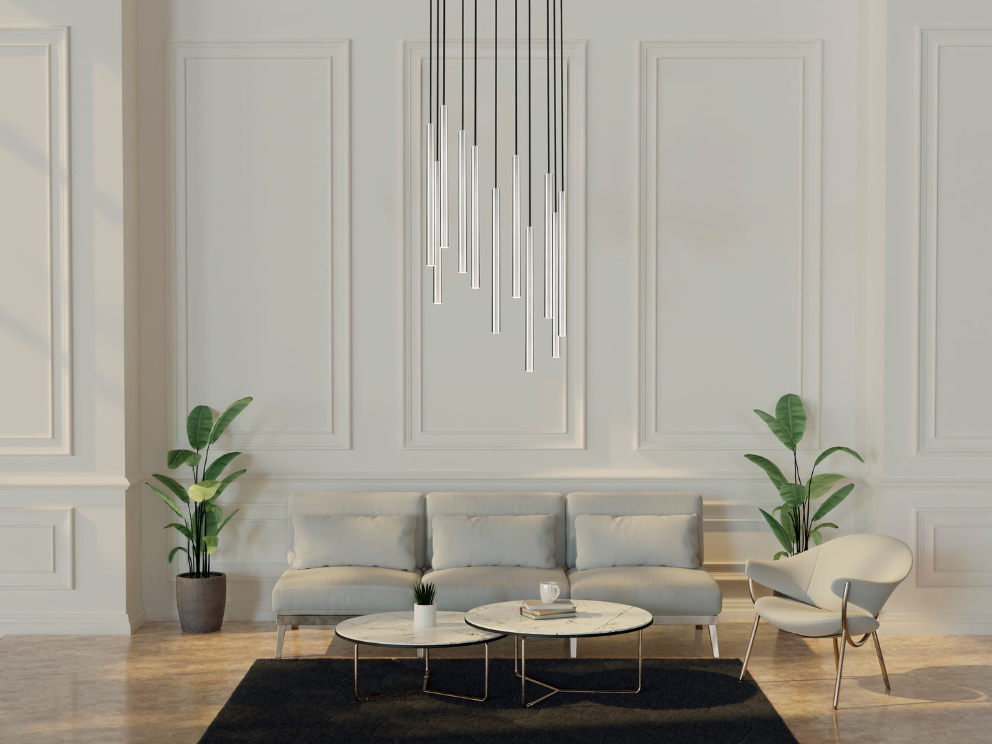 919MP24-11R-BN-LED - Forest 11 Light 24" Chandelier - Brushed Nickel