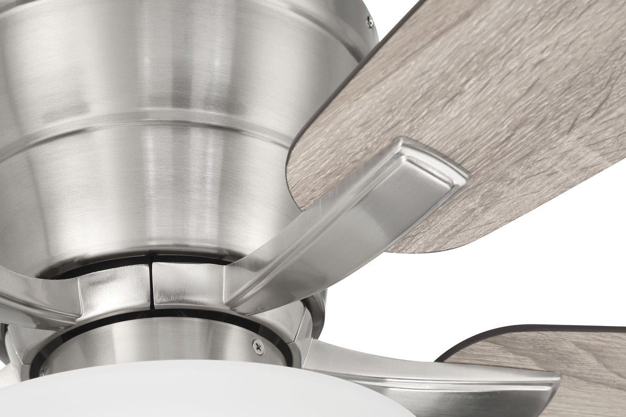 WHL52BNK5C1 - Wheeler 52 2-Light Bowl 52" 5 Blade Ceiling Fan with Light Kit - Brushed Nickel