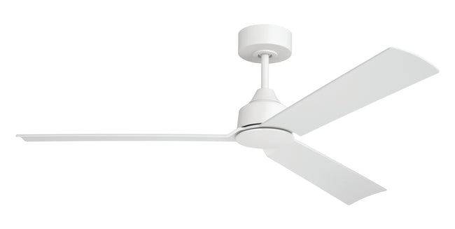 CHM52W3 - Charming 52" 3-Blade Indoor/Outdoor Damp Rated Ceiling Fan 52" 3 Blade Indoor Outdoor Ceiling Fan with Light Kit - White