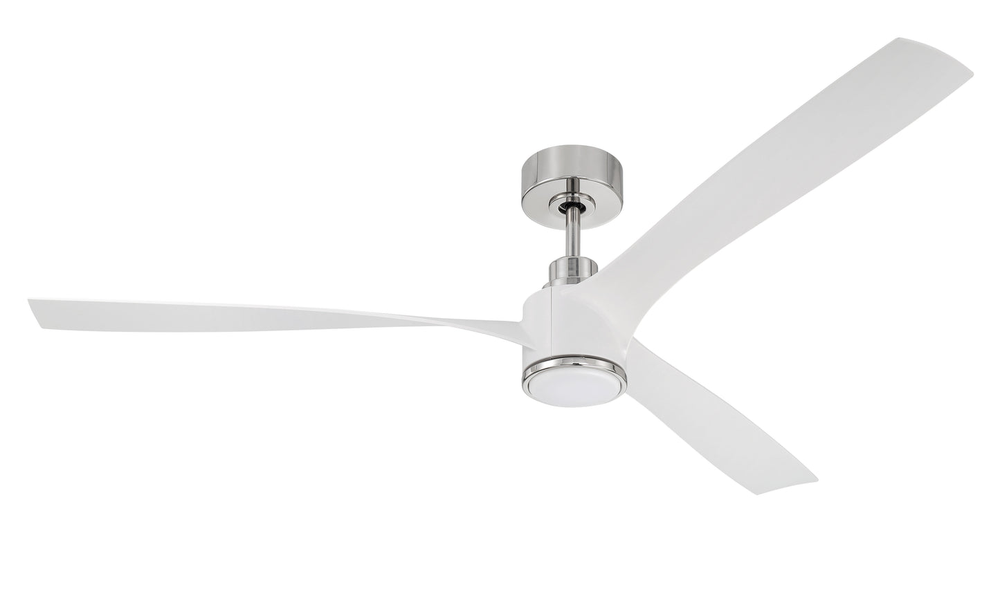 PHB60WPLN3-NWF - Phoebe 60" Indoor Ceiling Fan without Wifi 60" 3 Blade Ceiling Fan with Light Kit - White / Polished Nickel