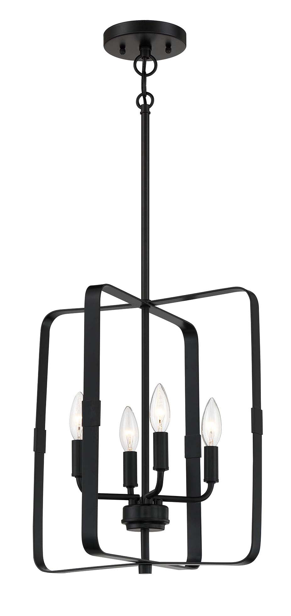 56034-FB - Stowe 4 Light 15" Wide Foyer Light - Flat Black