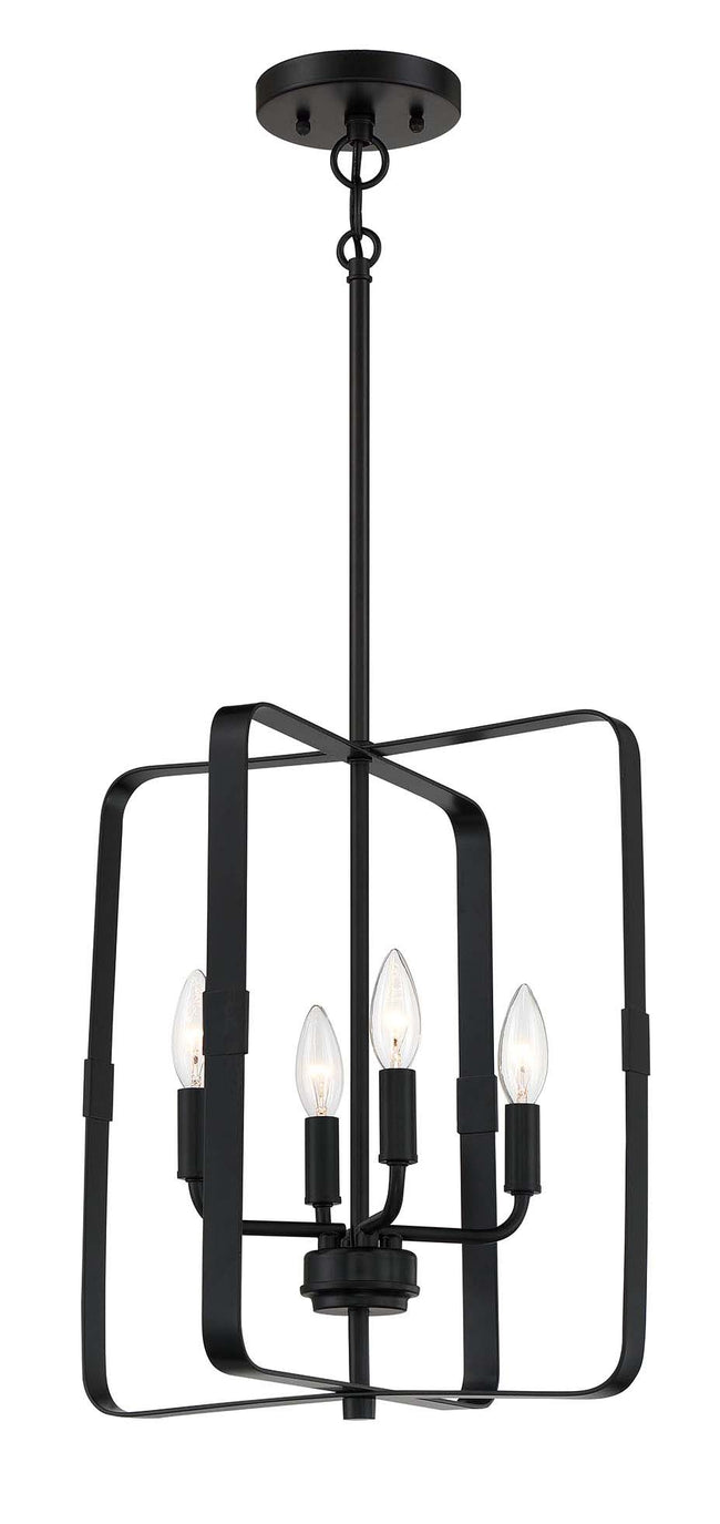 56034-FB - Stowe 4 Light 15" Wide Foyer Light - Flat Black