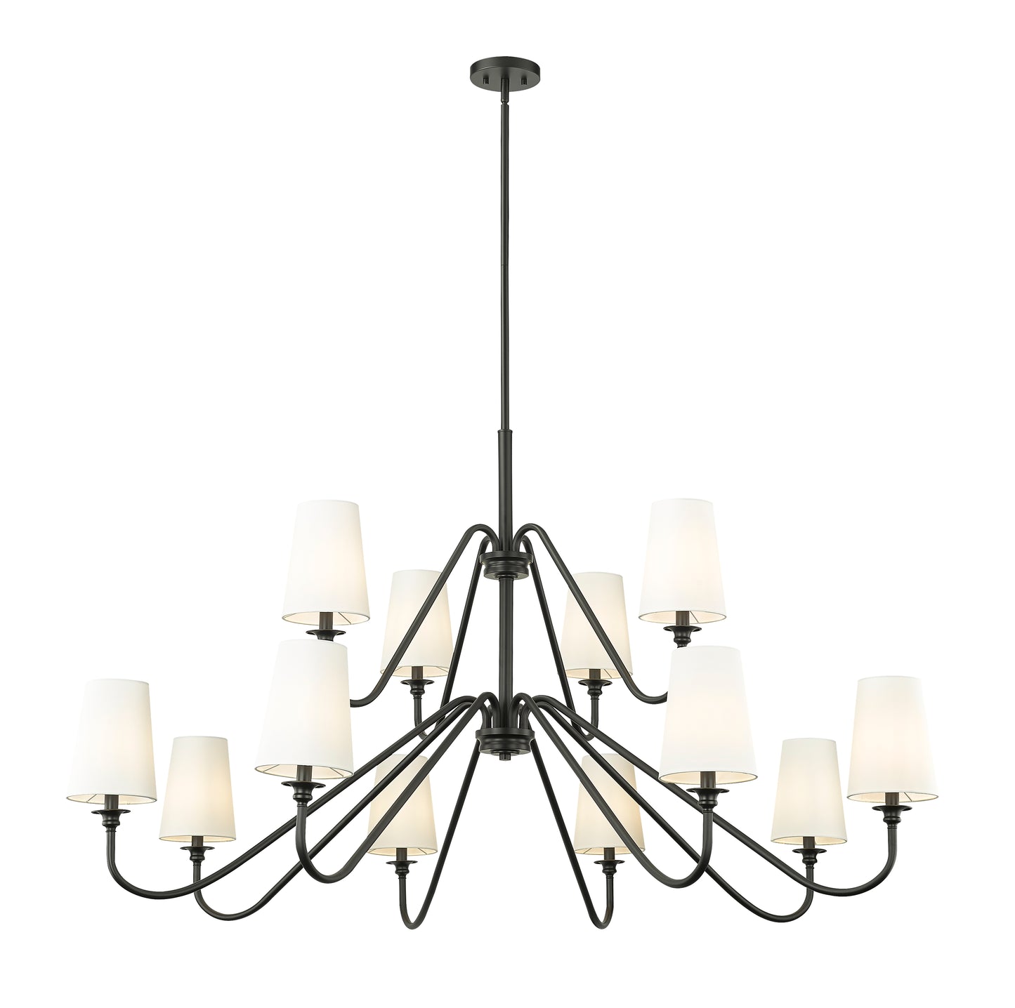 7509-12-60MB - Gianna 12 Light 60" Chandelier - Matte Black