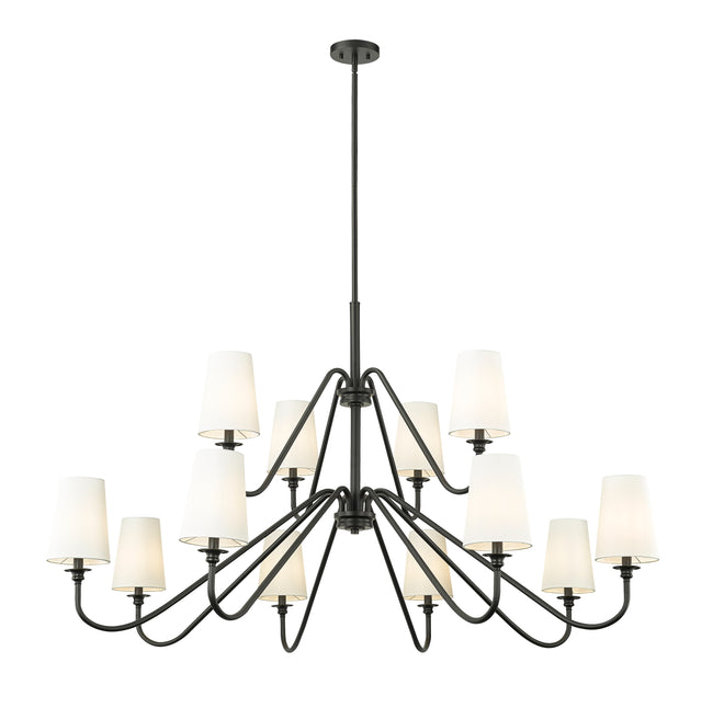 7509-12-60MB - Gianna 12 Light 60" Chandelier - Matte Black