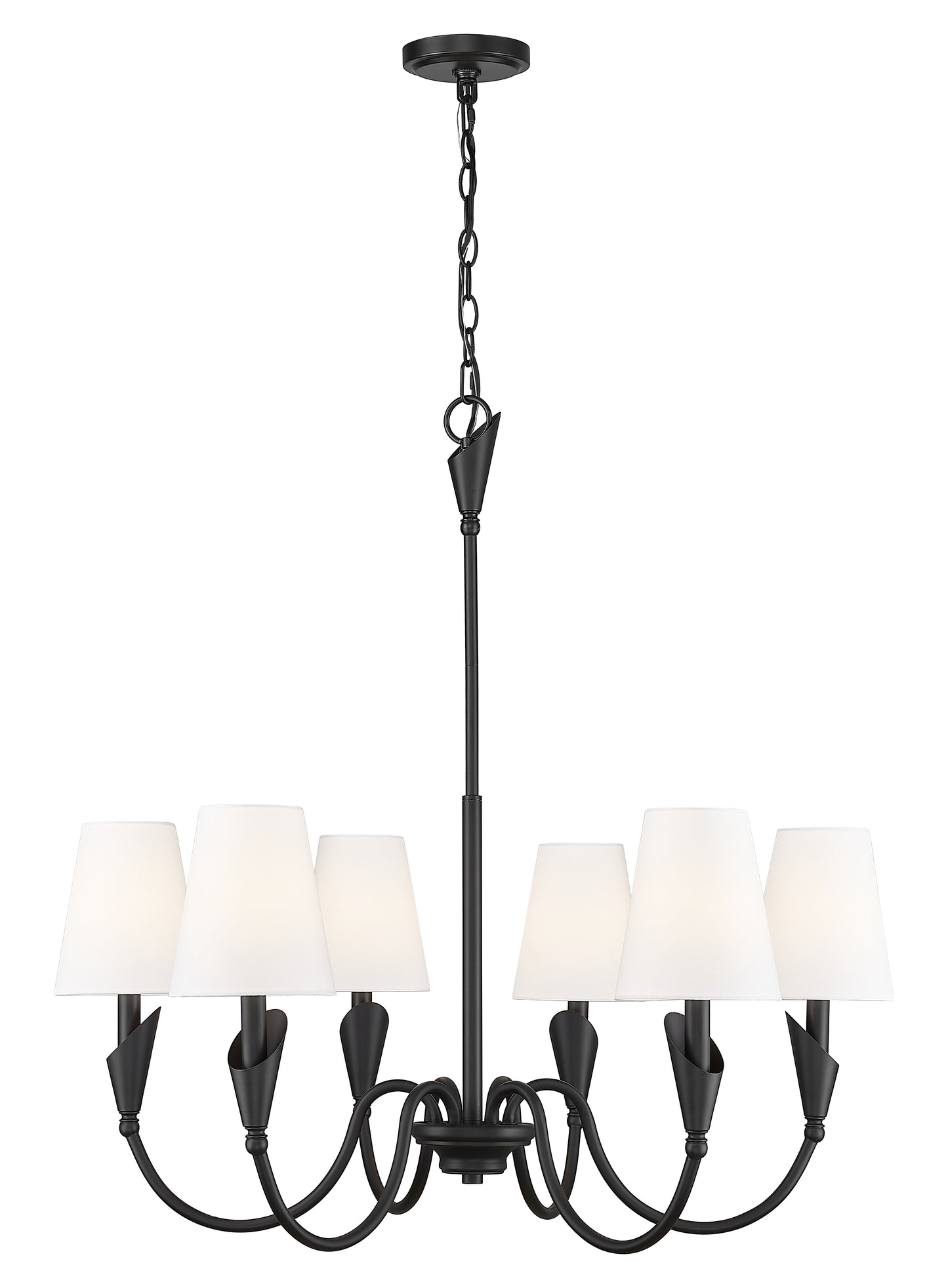 4014-32MB - Claudelle 6 Light 32" Chandelier - Matte Black