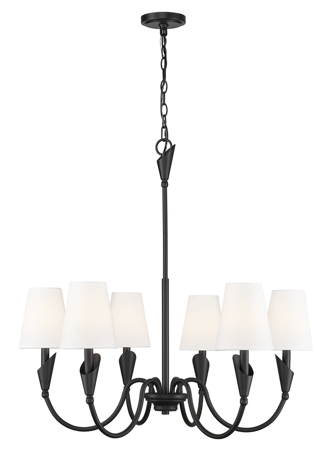 4014-32MB - Claudelle 6 Light 32" Chandelier - Matte Black
