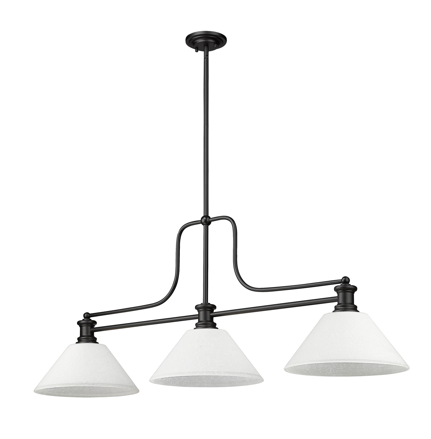 725-3MB-AWL14 - Melange 3 Light 52" Billiard - Matte Black