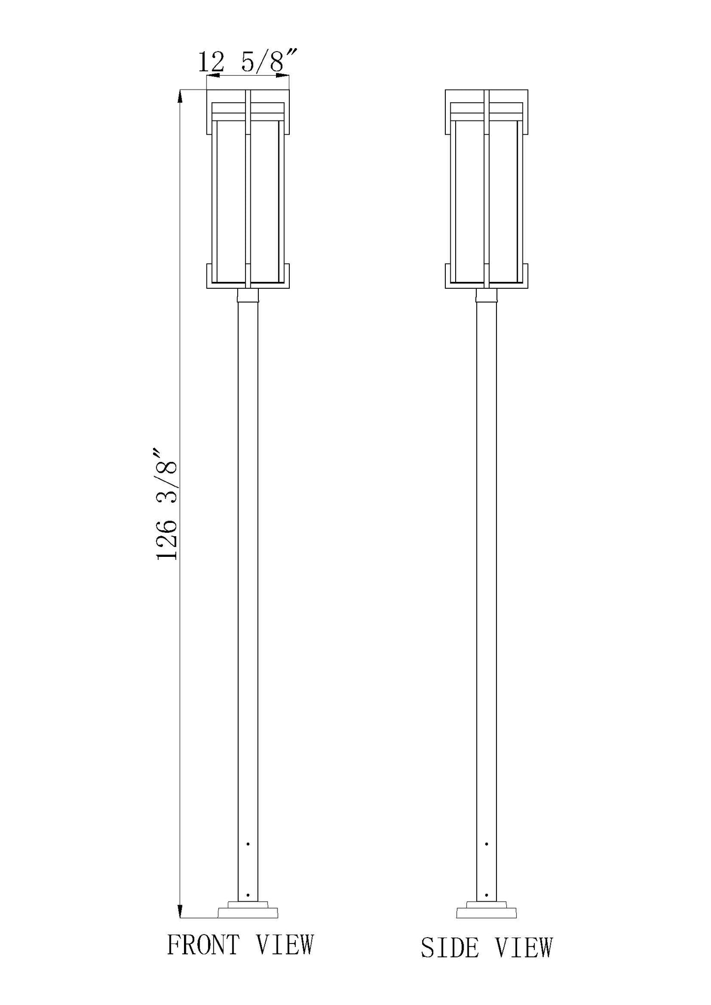 5031PHXLS-536P-BK - Fortis 3 Light Outdoor Post Mounted 126" Fixture - Sand Black