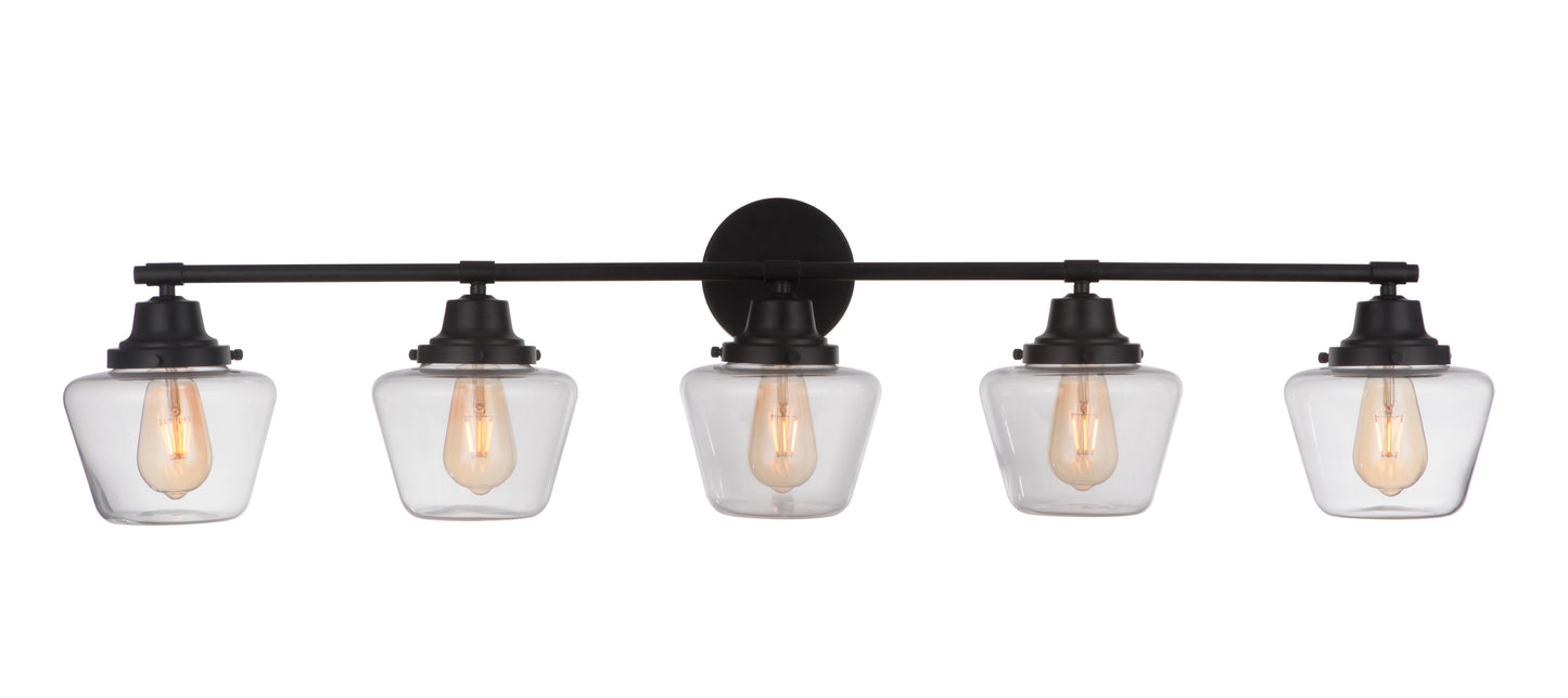 19548FB5 - Essex 5 Light 48" Wide Vanity Light - Flat Black