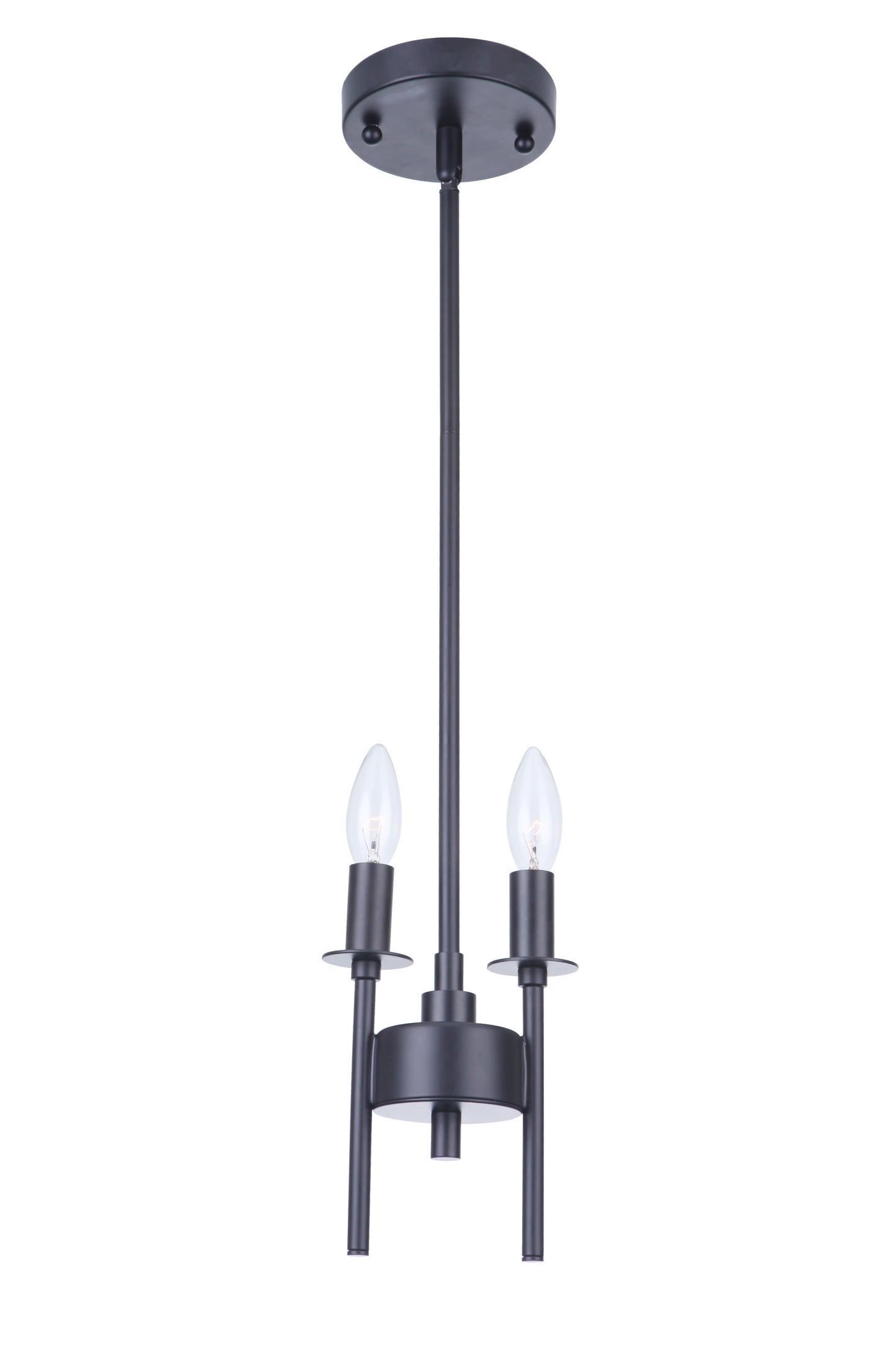 54392-FB - Larrson 2 Light 5.62" Wide Mini Pendant - Flat Black