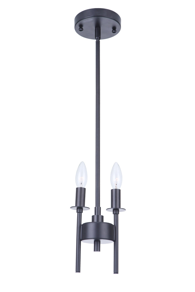 54392-FB - Larrson 2 Light 5.62" Wide Mini Pendant - Flat Black